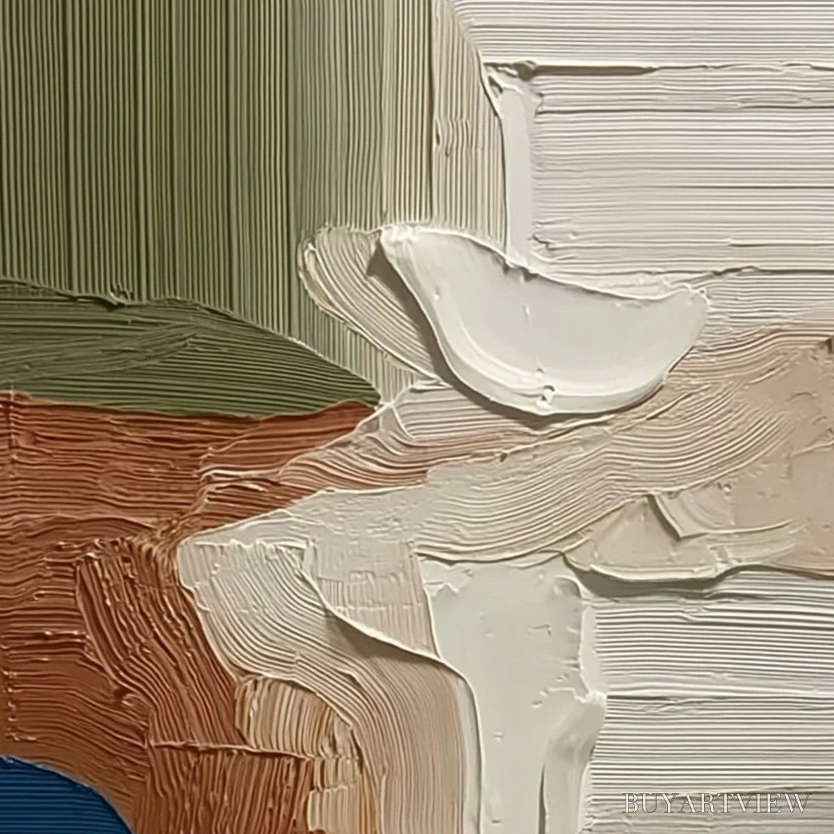 ARTOVITAS Coastal Strata – Textured Wabi Sabi Abstract Seascape Painting - image 3
