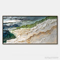 ARTOVITAS Shoreline Echoes – Textured Wabi Sabi Seascape Painting - image 1