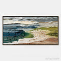 ARTOVITAS Coastal Embrace – Textured Wabi Sabi Seascape Impasto Painting - image 1