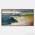 ARTOVITAS Terra'S Edge – Textured Wabi Sabi Coastal Abstract Painting - image 1