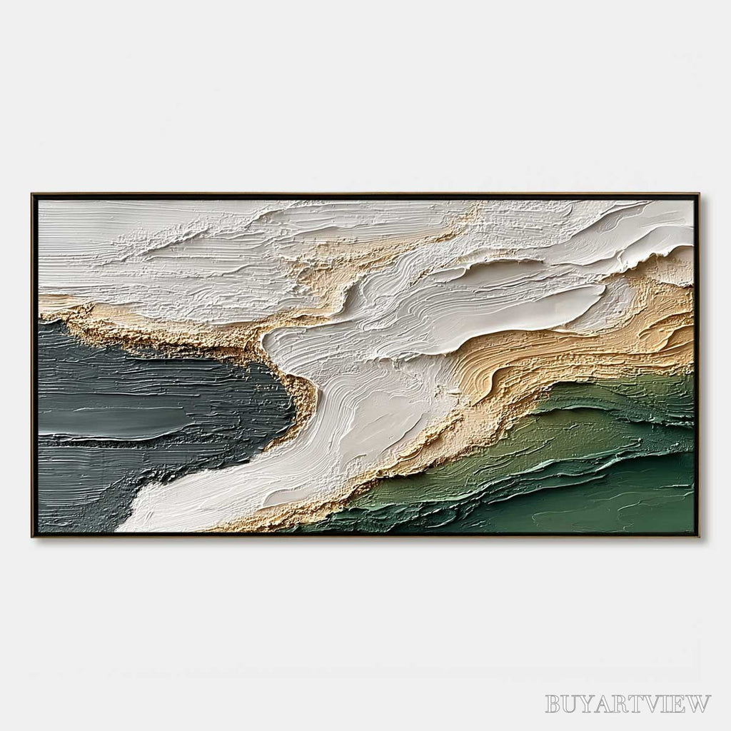 ARTOVITAS Earthen Tide – Large Textured Wabi Sabi Abstract Landscape Painting - image 1