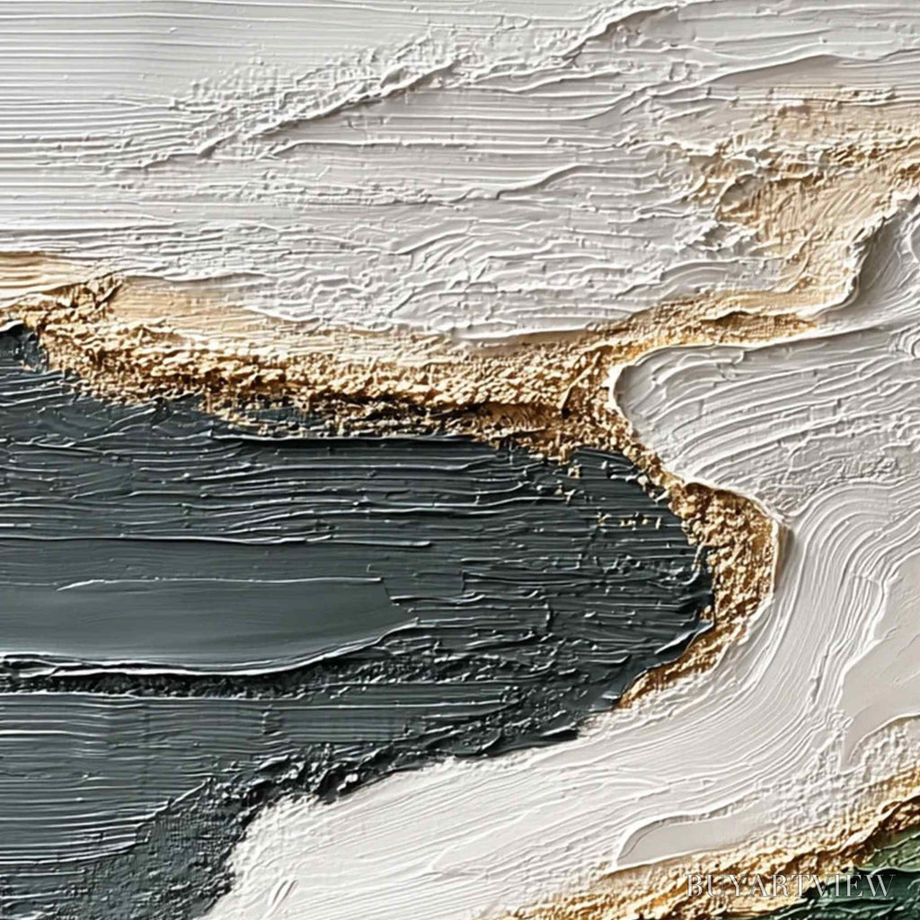 ARTOVITAS Earthen Tide – Large Textured Wabi Sabi Abstract Landscape Painting - image 3