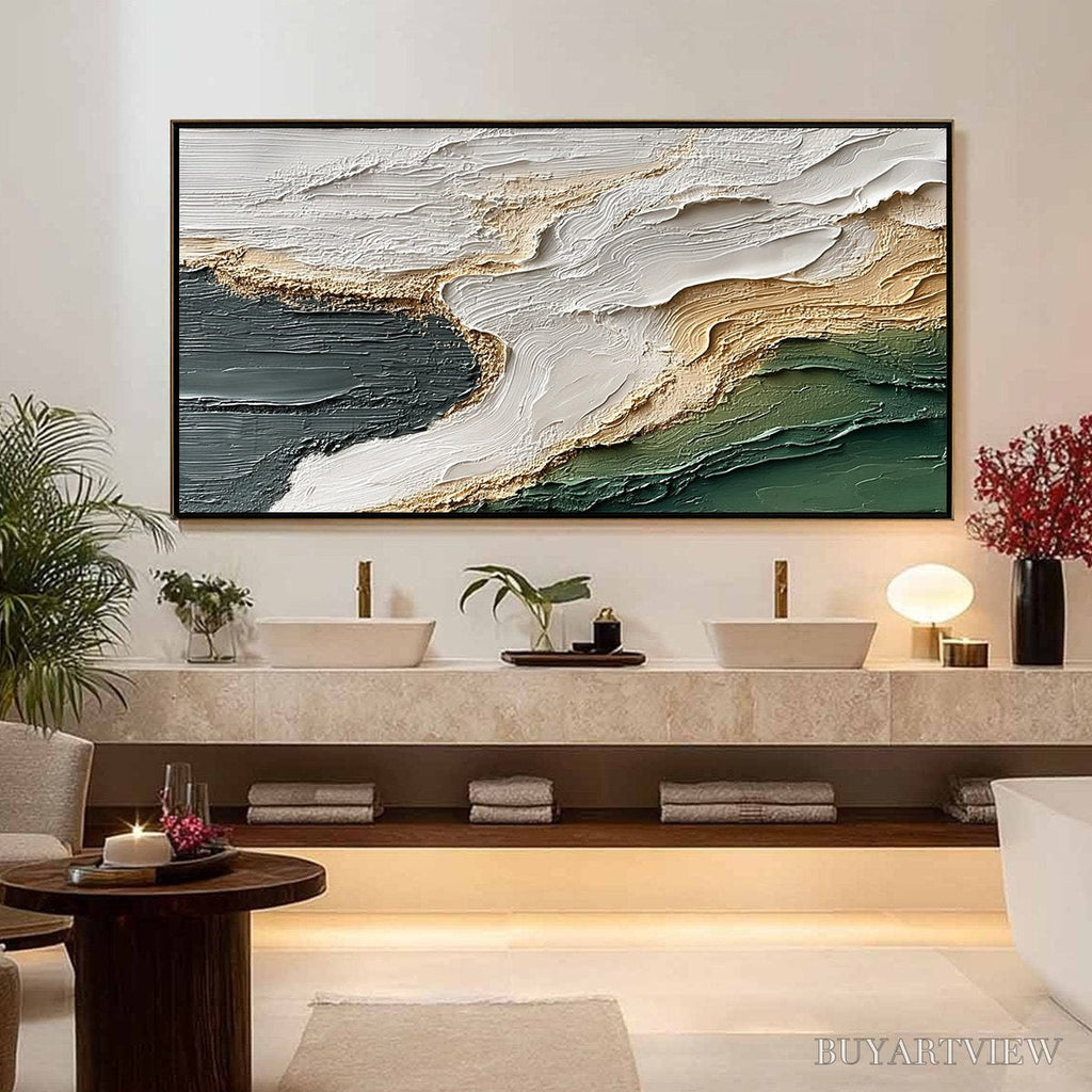 ARTOVITAS Earthen Tide – Large Textured Wabi Sabi Abstract Landscape Painting - image 4