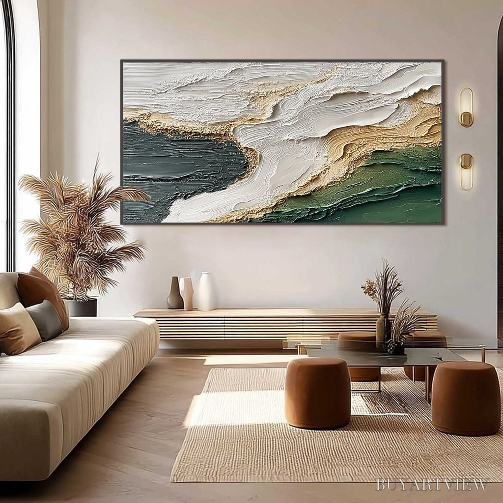 ARTOVITAS Earthen Tide – Large Textured Wabi Sabi Abstract Landscape Painting - image 6