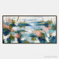 ARTOVITAS Coastal Bloom – Textured Impasto Painting of a Floral Coastline - image 1