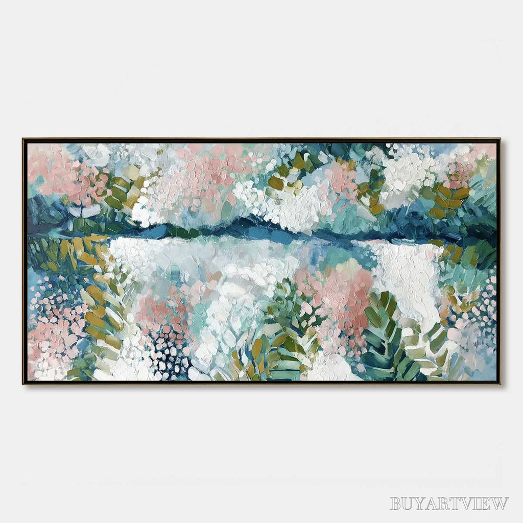 ARTOVITAS River of Petals – Textured Abstract Floral Landscape Painting - image 1