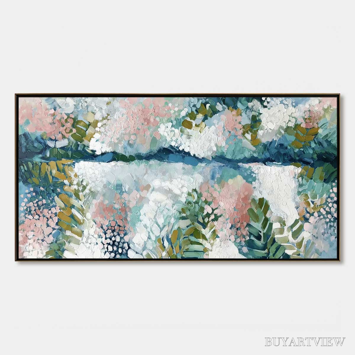 ARTOVITAS River of Petals – Textured Abstract Floral Landscape Painting - image 1
