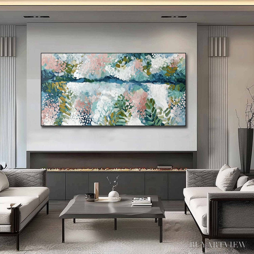 ARTOVITAS River of Petals – Textured Abstract Floral Landscape Painting - image 2
