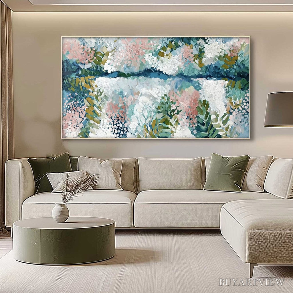 ARTOVITAS River of Petals – Textured Abstract Floral Landscape Painting - image 4