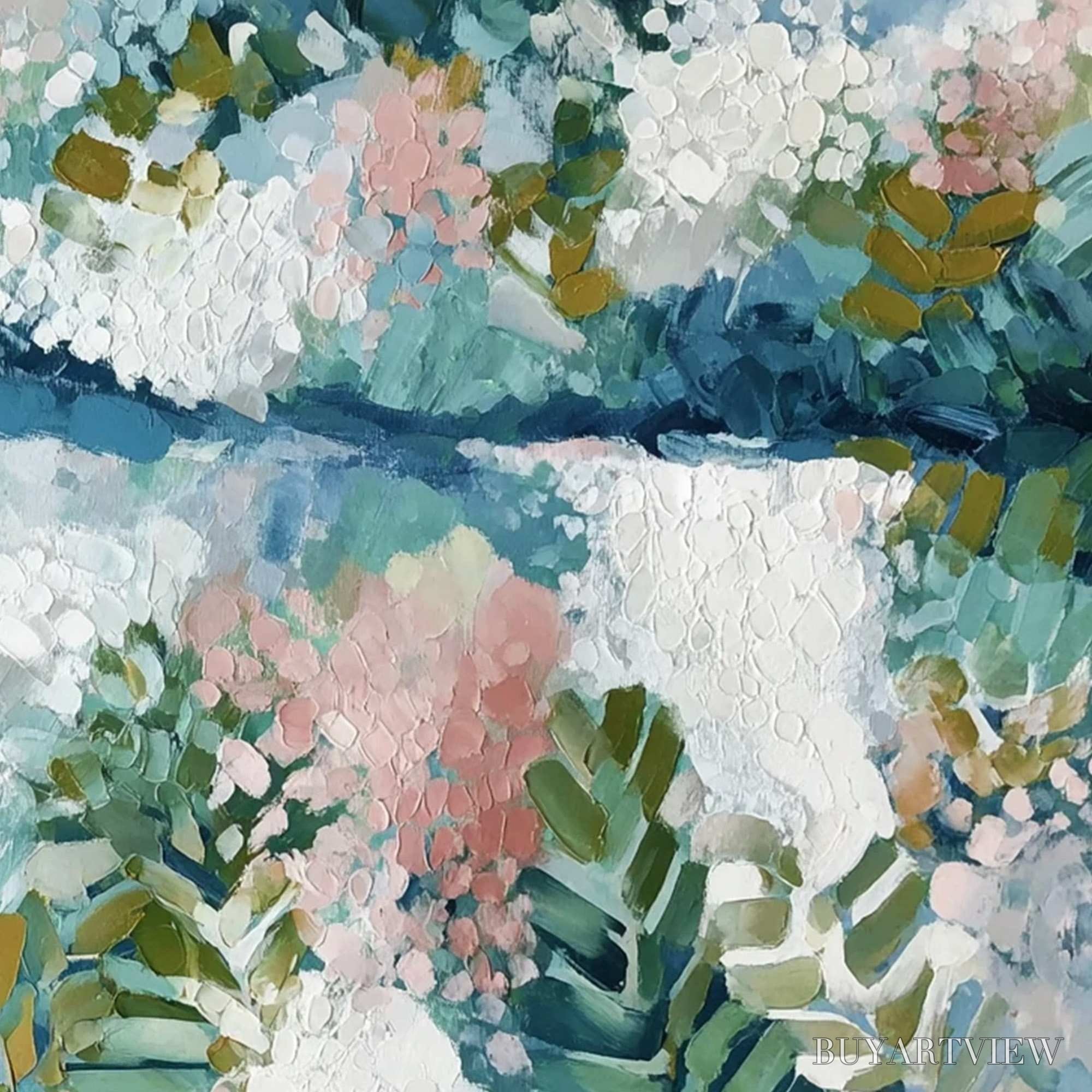 ARTOVITAS River of Petals – Textured Abstract Floral Landscape Painting - image 5
