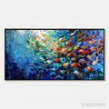 ARTOVITAS Coral Rush – Textured Impasto Painting of a Vibrant School of Fish - image 1