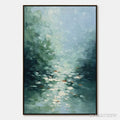 ARTOVITAS Emerald Reflections – Textured Abstract Wabi Sabi Seascape Painting - image 1
