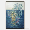 ARTOVITAS Ethereal Flow – Textured Abstract Seascape Oil Painting - image 1