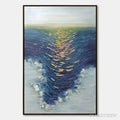 ARTOVITAS Coastal Glow – Textured Impasto Ocean Sunset Abstract Oil Painting - image 1