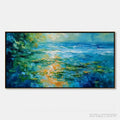ARTOVITAS Sun-Kissed Lagoon – Textured Palette Knife Seascape Oil Painting - image 1