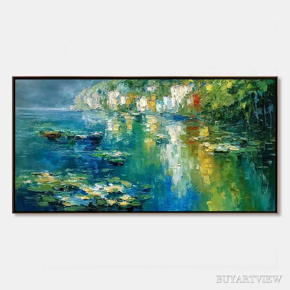 ARTOVITAS Amalfi Reflections – Textured Impasto Painting of Italian Coast Reflections - image 1
