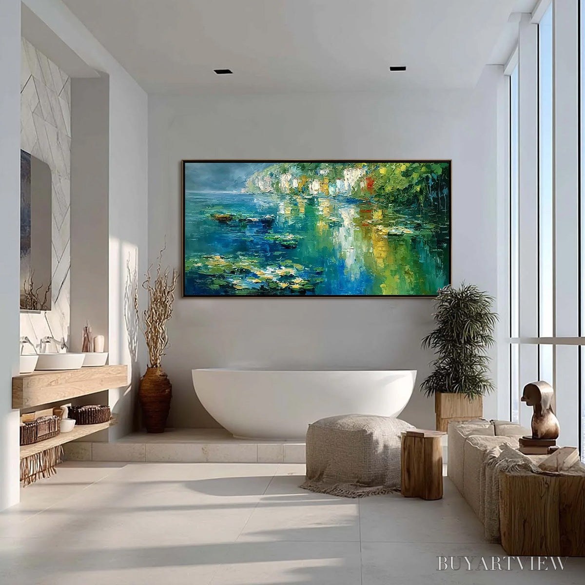 ARTOVITAS Amalfi Reflections – Textured Impasto Painting of Italian Coast Reflections - image 4