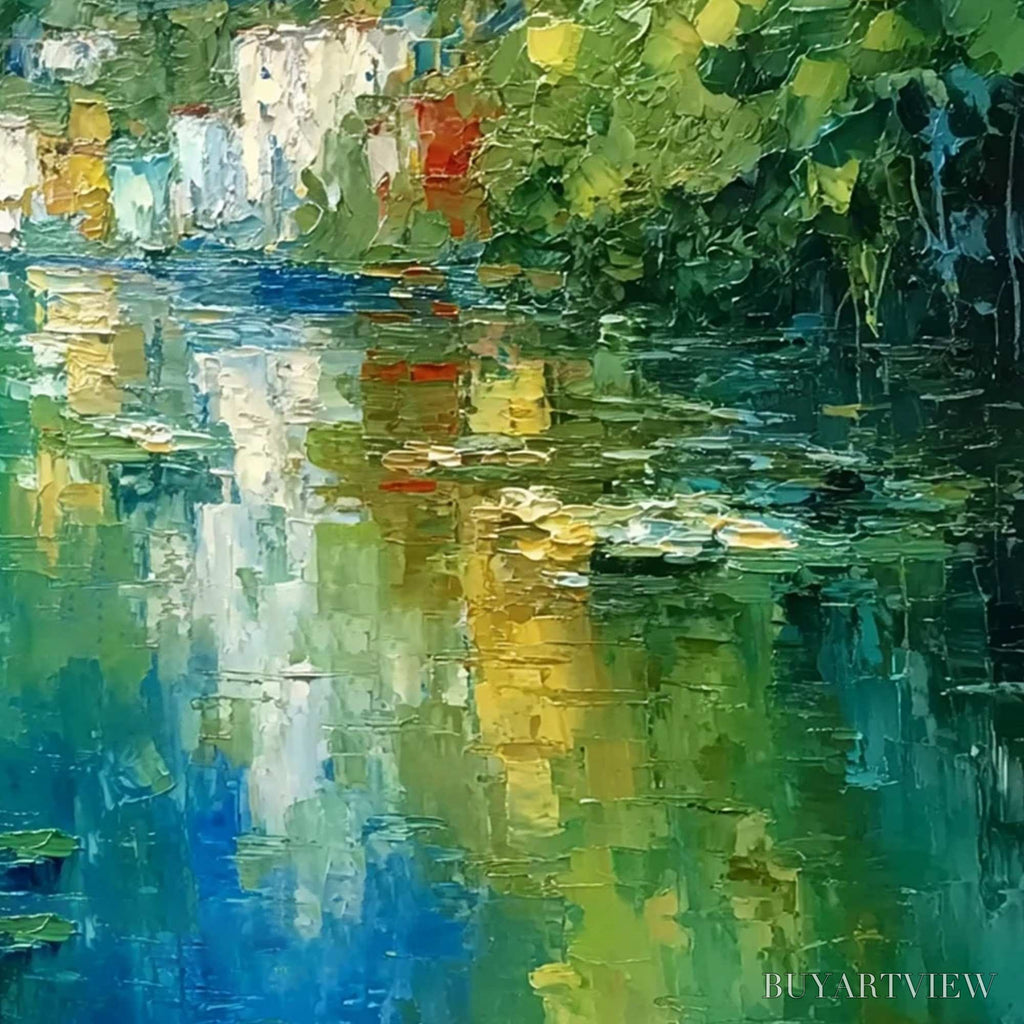ARTOVITAS Amalfi Reflections – Textured Impasto Painting of Italian Coast Reflections - image 5