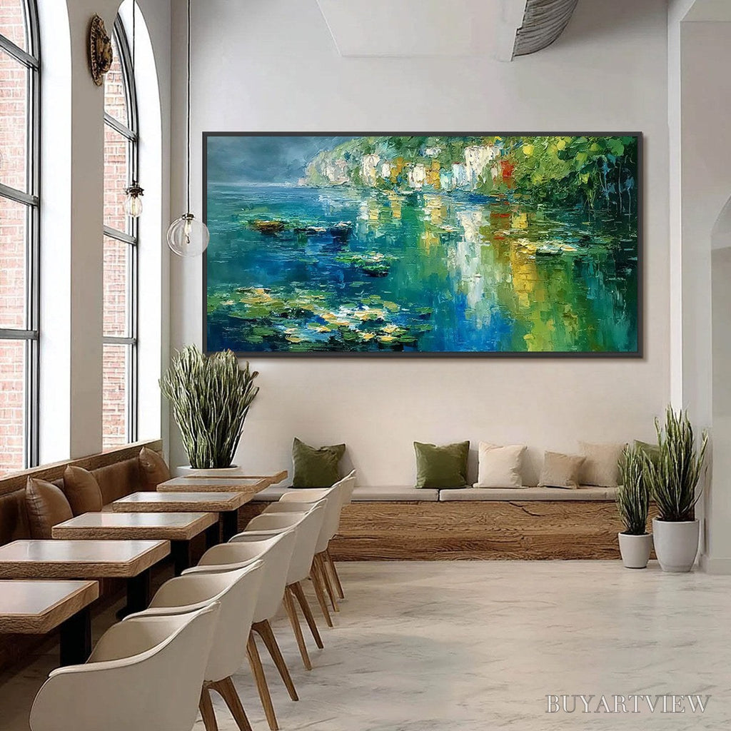 ARTOVITAS Amalfi Reflections – Textured Impasto Painting of Italian Coast Reflections - image 6