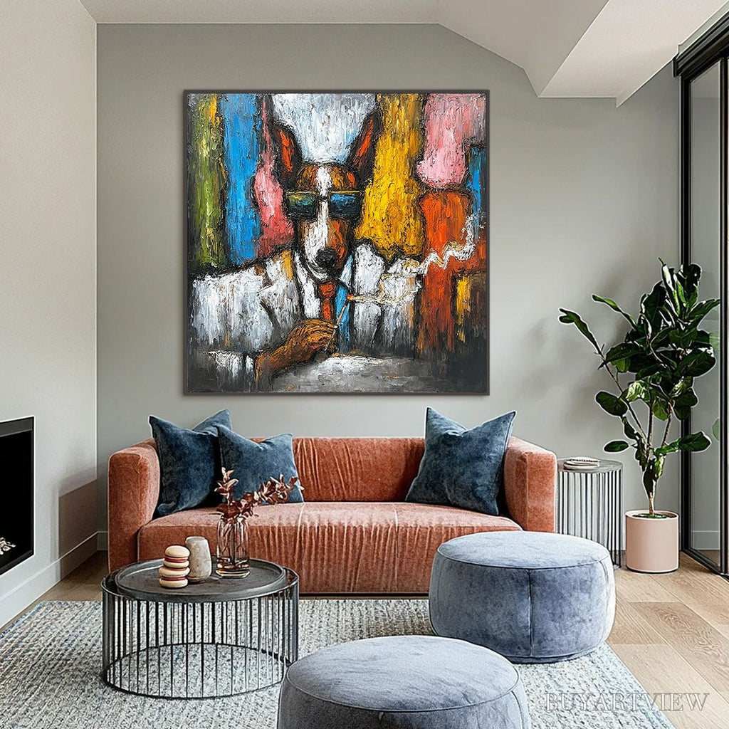 ARTOVITAS the Boss – Colorful Impasto Dog Portrait Painting - image 2
