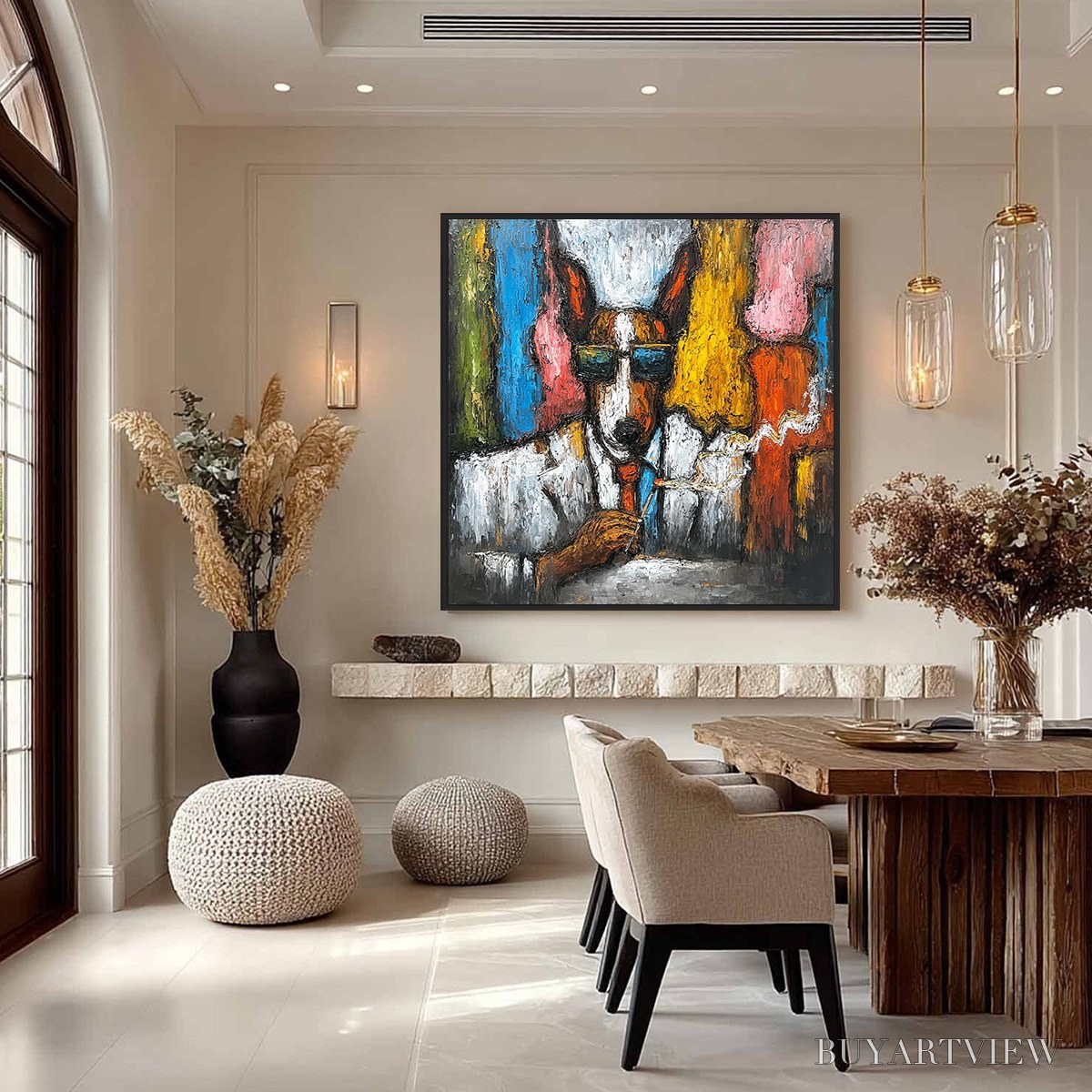 ARTOVITAS the Boss – Colorful Impasto Dog Portrait Painting - image 4