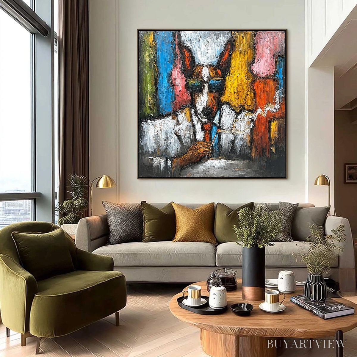 ARTOVITAS the Boss – Colorful Impasto Dog Portrait Painting - image 6