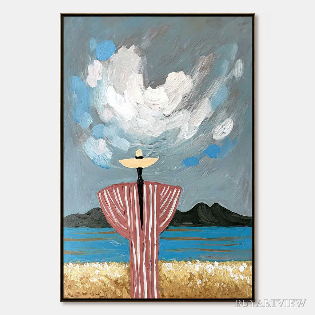 ARTOVITAS Coastal Reverie – Expressive Figurative Beach Landscape Painting - image 1
