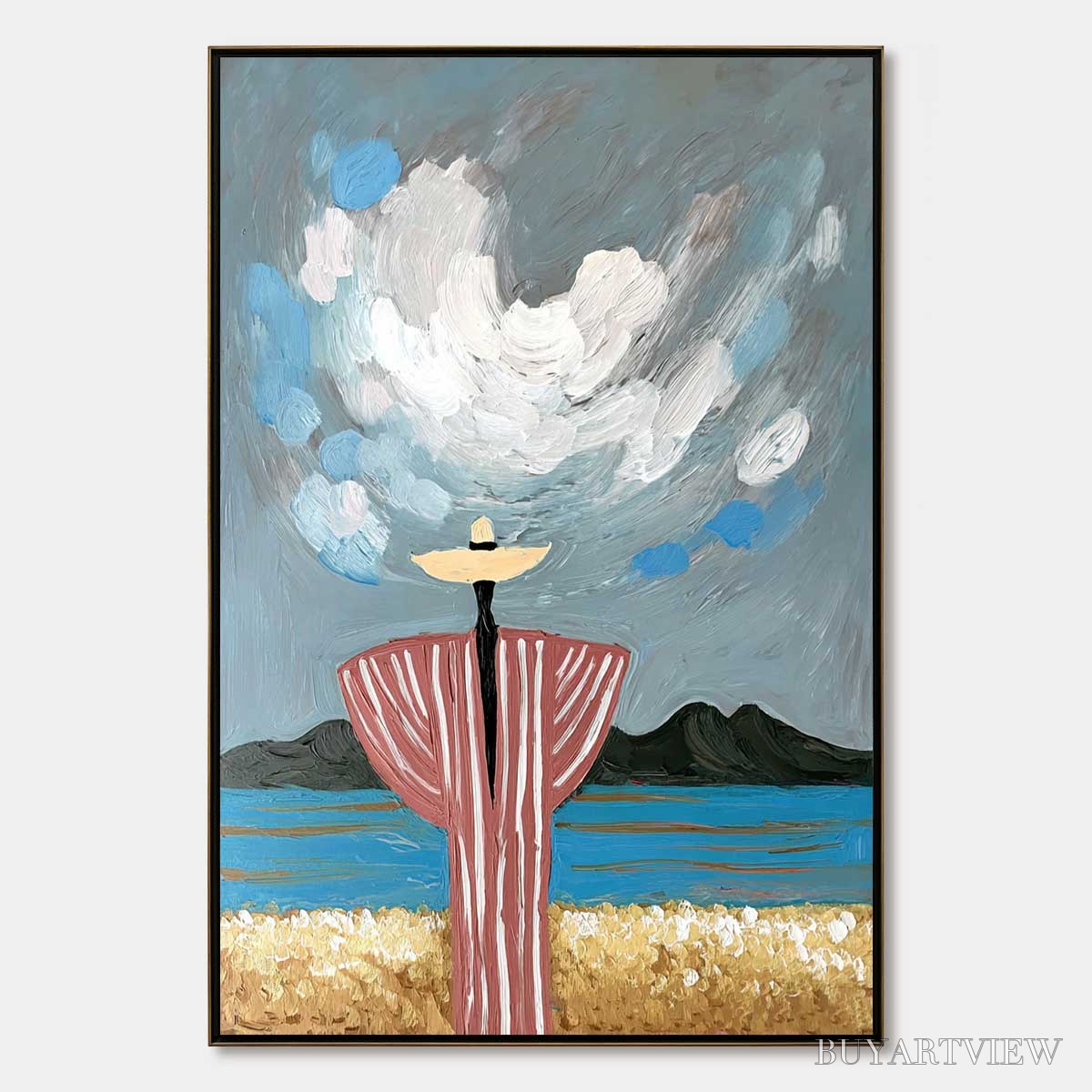 ARTOVITAS Coastal Reverie – Expressive Figurative Beach Landscape Painting - image 1