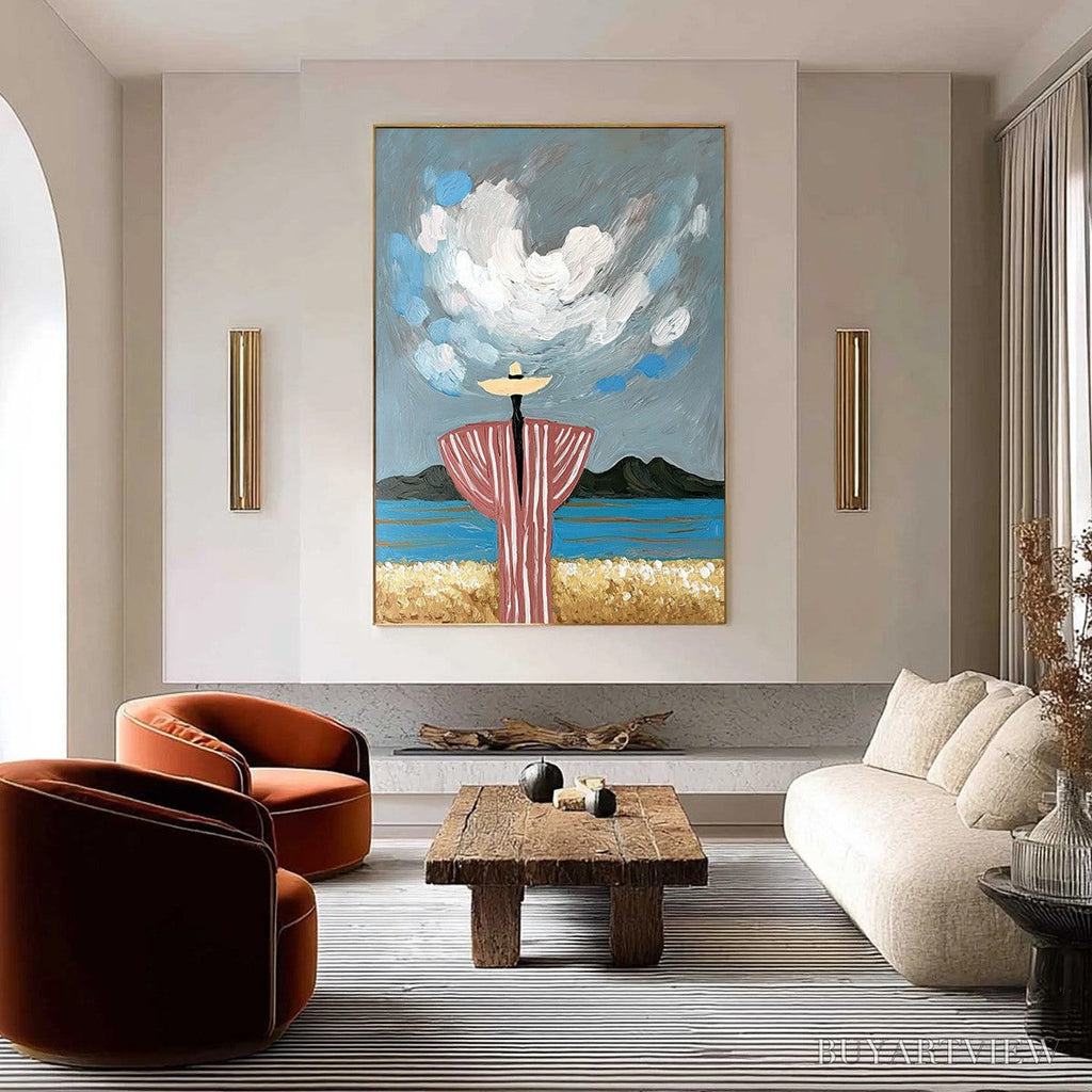 ARTOVITAS Coastal Reverie – Expressive Figurative Beach Landscape Painting - image 2