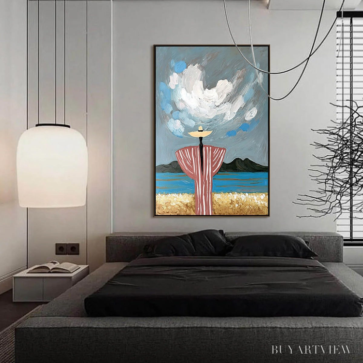 ARTOVITAS Coastal Reverie – Expressive Figurative Beach Landscape Painting - image 4