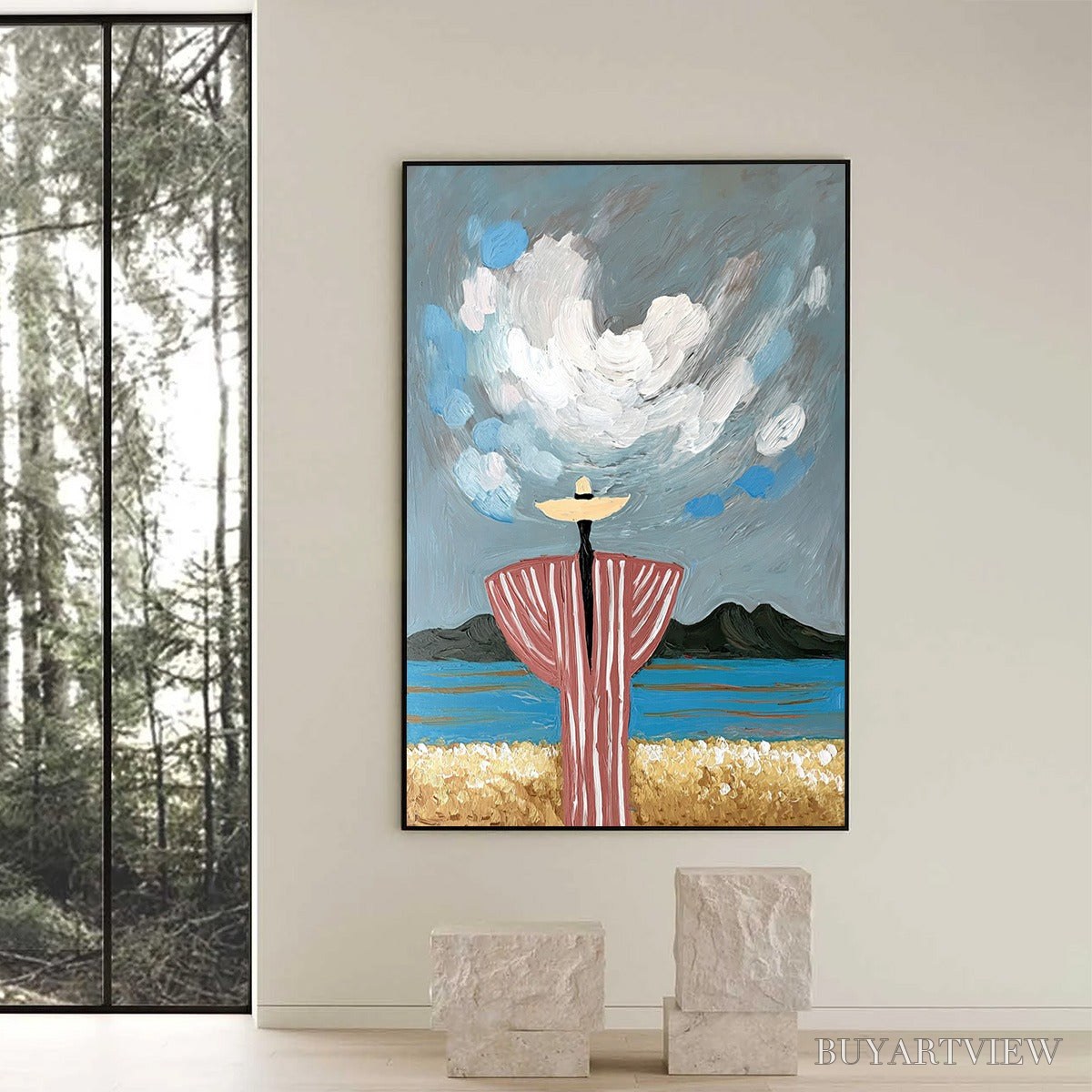 ARTOVITAS Coastal Reverie – Expressive Figurative Beach Landscape Painting - image 6