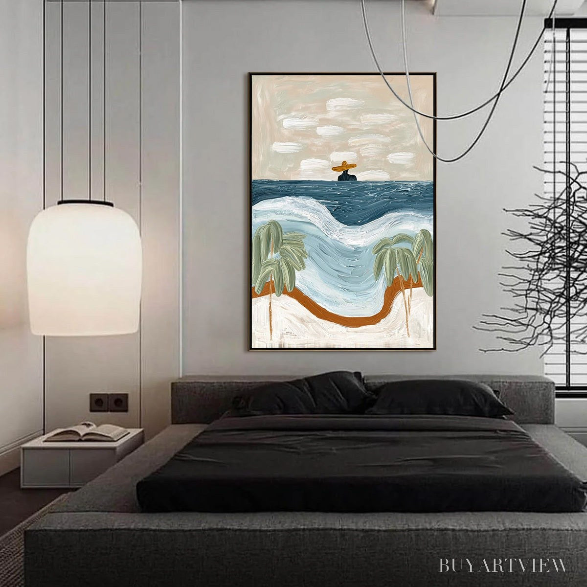 ARTOVITAS Coastal Reverie – Textured Wabi Sabi Style Beach & Sea Painting - image 4