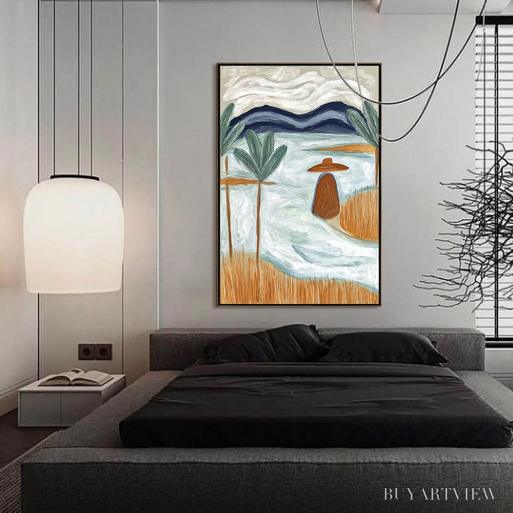 ARTOVITAS Coastal Reverie Textured Seascape Abstract Painting On Canvas - image 4