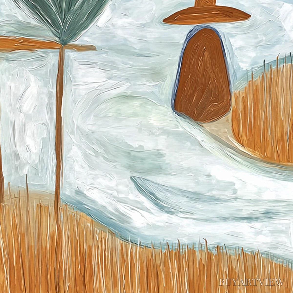 ARTOVITAS Coastal Reverie Textured Seascape Abstract Painting On Canvas - image 5