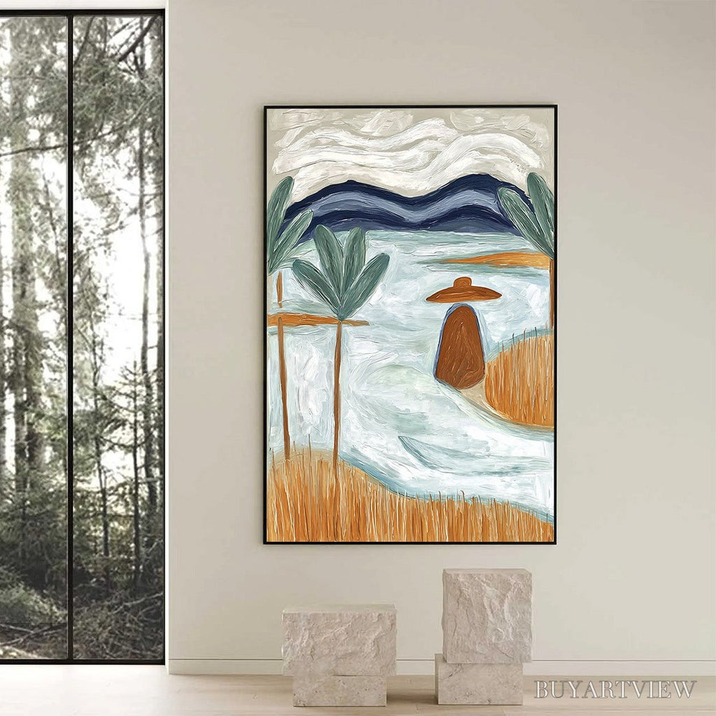 ARTOVITAS Coastal Reverie Textured Seascape Abstract Painting On Canvas - image 6