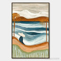ARTOVITAS Ocean Reverie – Textured Wabi Sabi Style Coastal Landscape Painting - image 1
