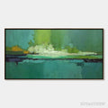 ARTOVITAS Emerald Horizon – Large Textured Abstract Seascape Oil Painting - image 1