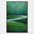 ARTOVITAS Emerald Tide – Textured Wabi Sabi Abstract Seascape Painting - image 1