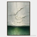 ARTOVITAS Emerald Horizon – Heavily Textured Wabi Sabi Abstract Seascape Painting - image 1