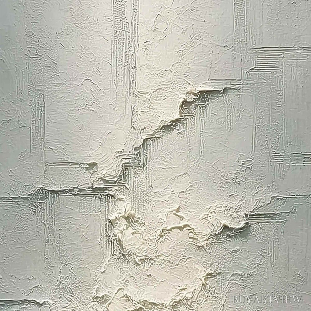 ARTOVITAS Emerald Horizon – Heavily Textured Wabi Sabi Abstract Seascape Painting - image 5