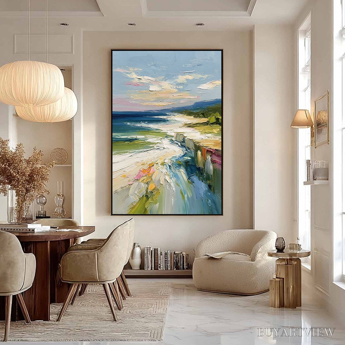 ARTOVITAS Coastal Embrace – Textured Impasto Seascape Oil Painting for Wall Decor - image 6