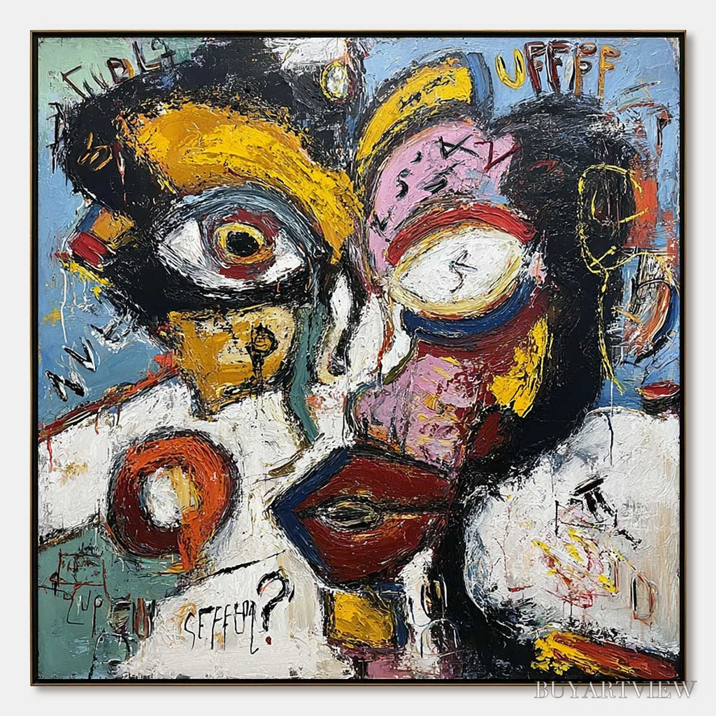 ARTOVITAS Static Mind – Bold Neo-Expressionist Abstract Portrait Painting - image 1