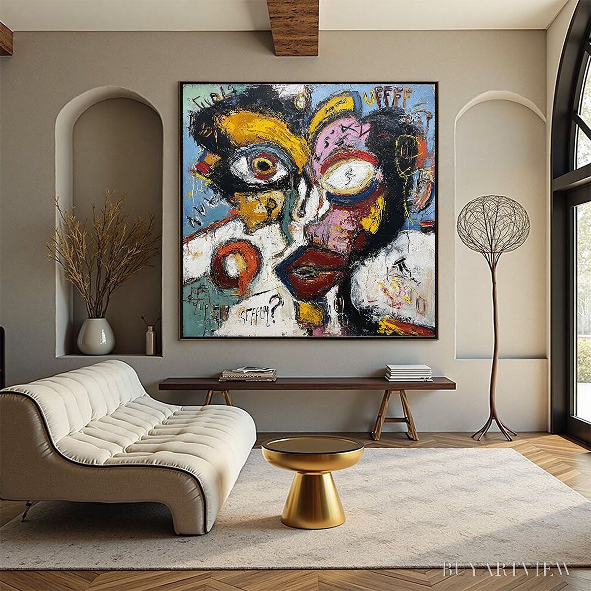 ARTOVITAS Static Mind – Bold Neo-Expressionist Abstract Portrait Painting - image 2