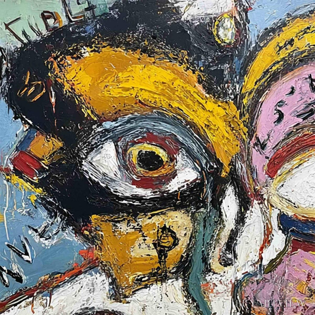 ARTOVITAS Static Mind – Bold Neo-Expressionist Abstract Portrait Painting - image 3