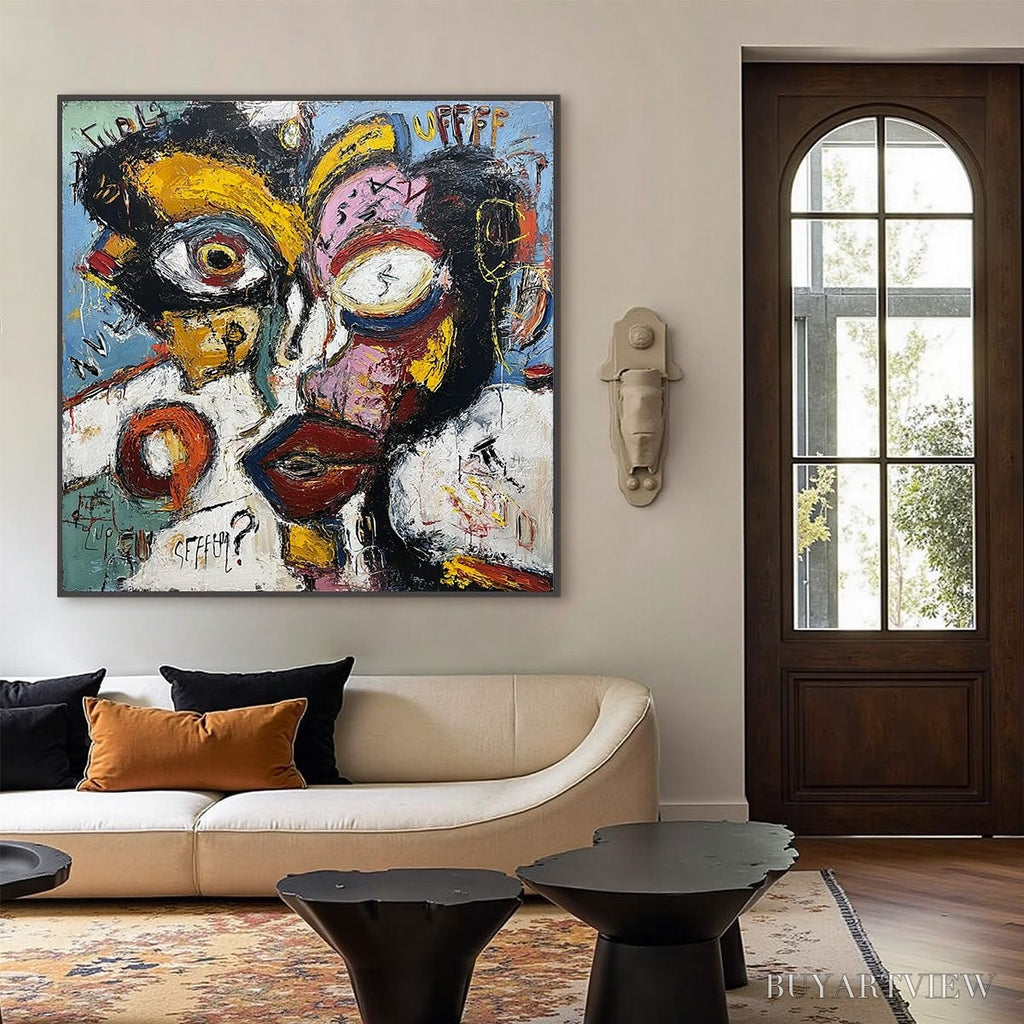ARTOVITAS Static Mind – Bold Neo-Expressionist Abstract Portrait Painting - image 6