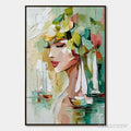 ARTOVITAS Ocean'S Muse – Textured Palette Knife Portrait Painting with Seascape - image 1