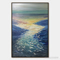 ARTOVITAS Golden Reflection – Textured Impasto Seascape Oil Painting of Ocean Sunset - image 1