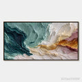 ARTOVITAS Coastal Rhythm – Large Horizontal Textured Impasto Ocean Painting - image 1