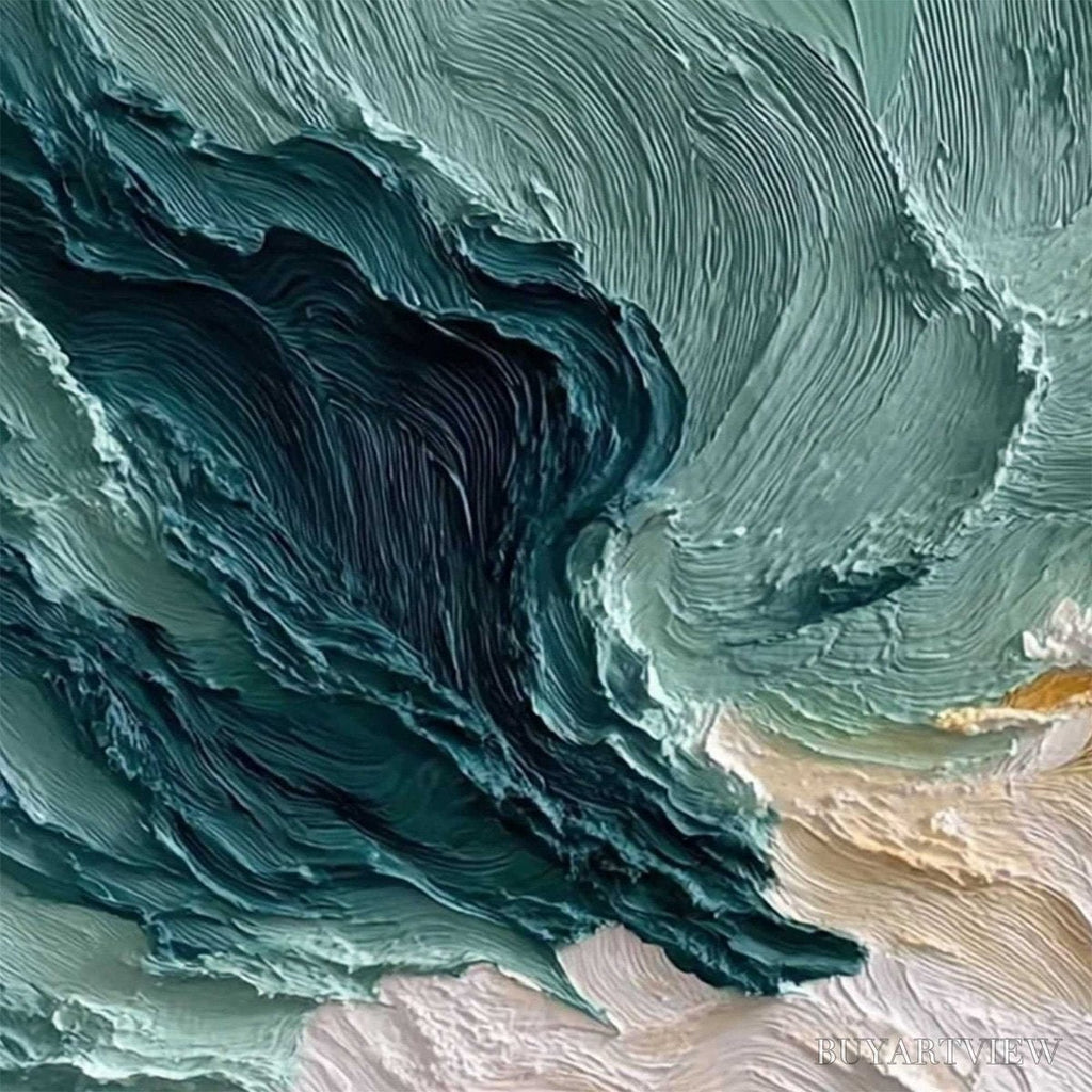 ARTOVITAS Coastal Rhythm – Large Horizontal Textured Impasto Ocean Painting - image 3