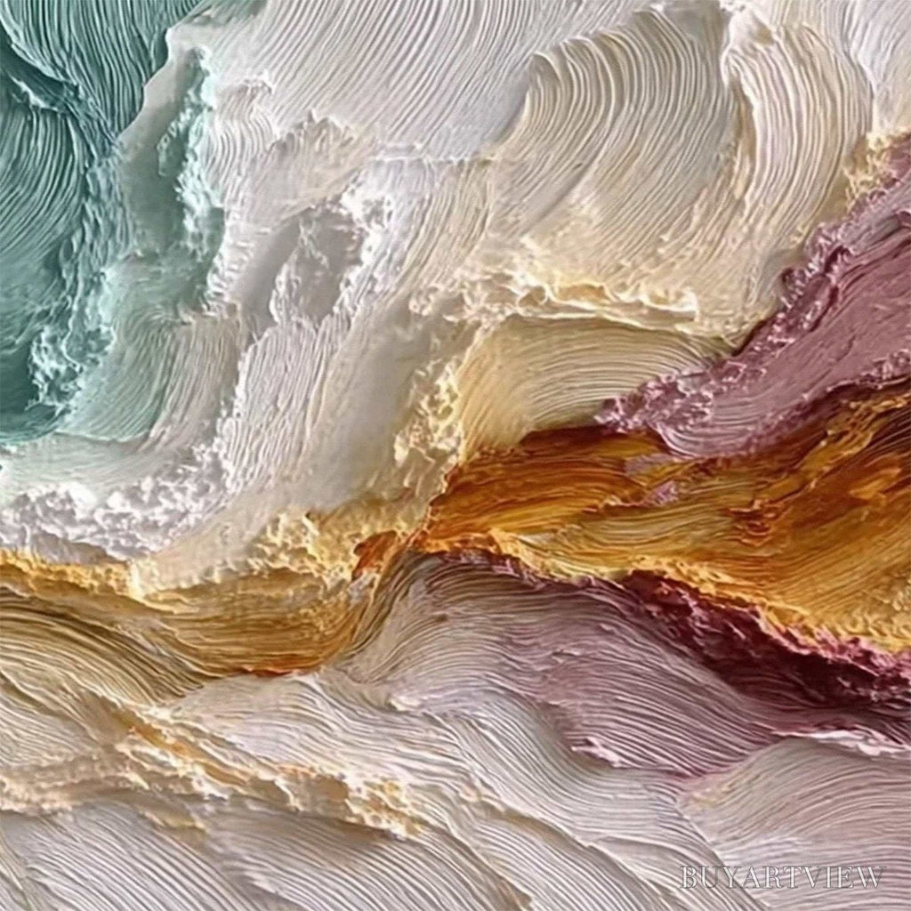 ARTOVITAS Coastal Rhythm – Large Horizontal Textured Impasto Ocean Painting - image 5